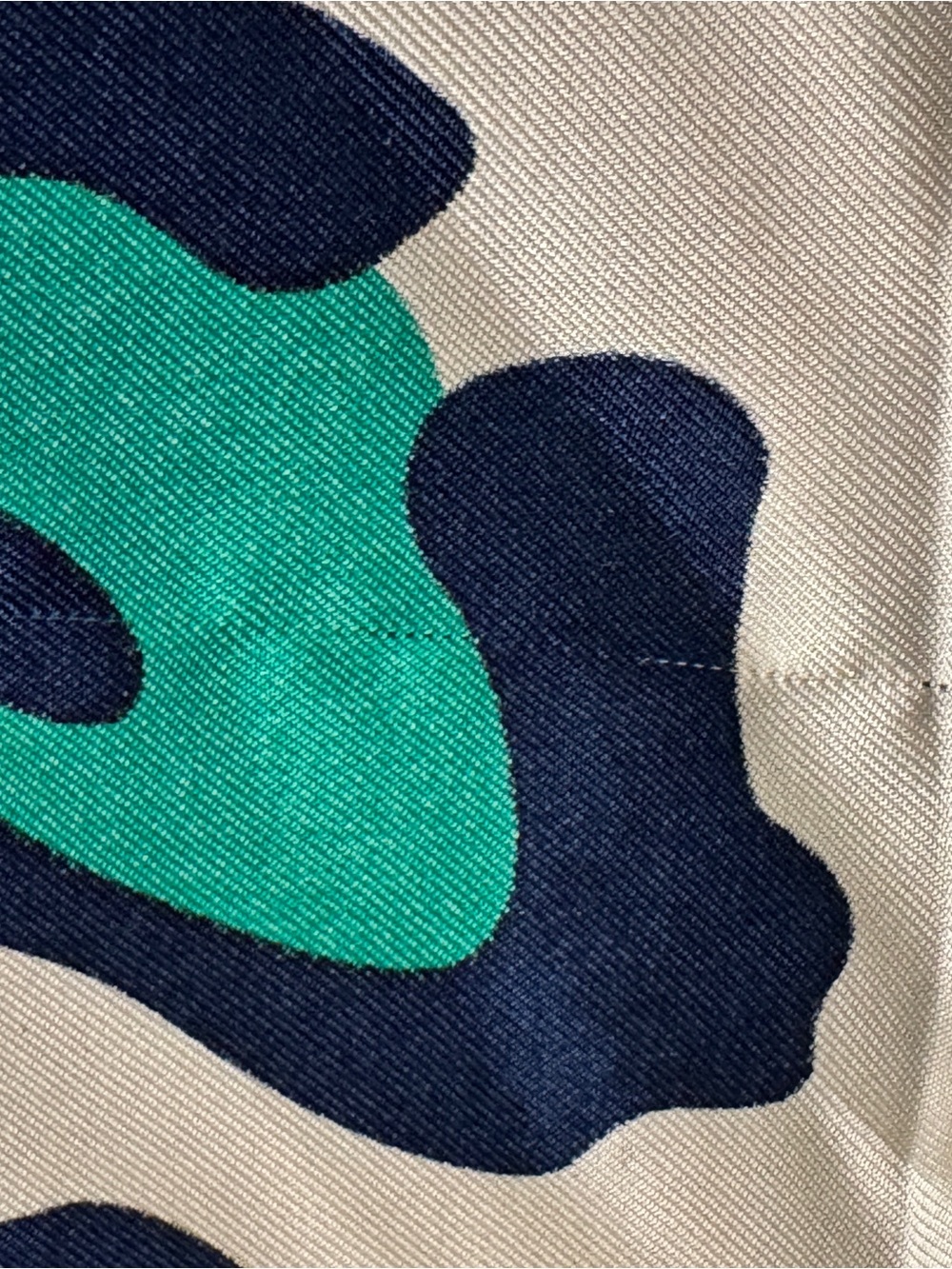 Valentino Silk Scarf - Green & Navy Leopard Print - Picture 6 of 8